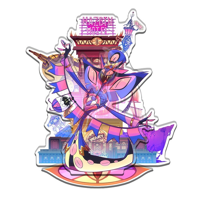 Combo giá đỡ Acrylic Hazbin Hotel 2- 2 trong 1 Alastor & Niffty Angel & Dust Anime Hình Merch