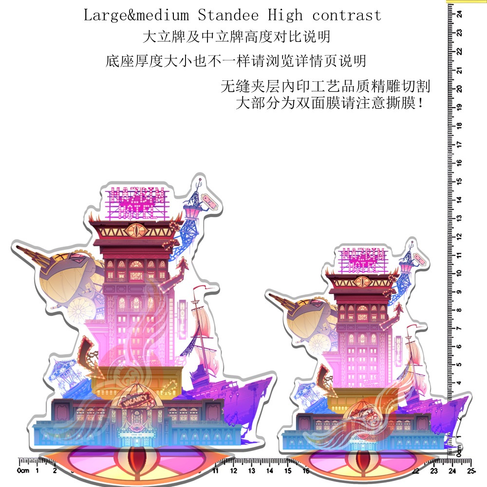 Combo giá đỡ Acrylic Hazbin Hotel 2- 2 trong 1 Alastor & Niffty Angel & Dust Anime Hình Merch