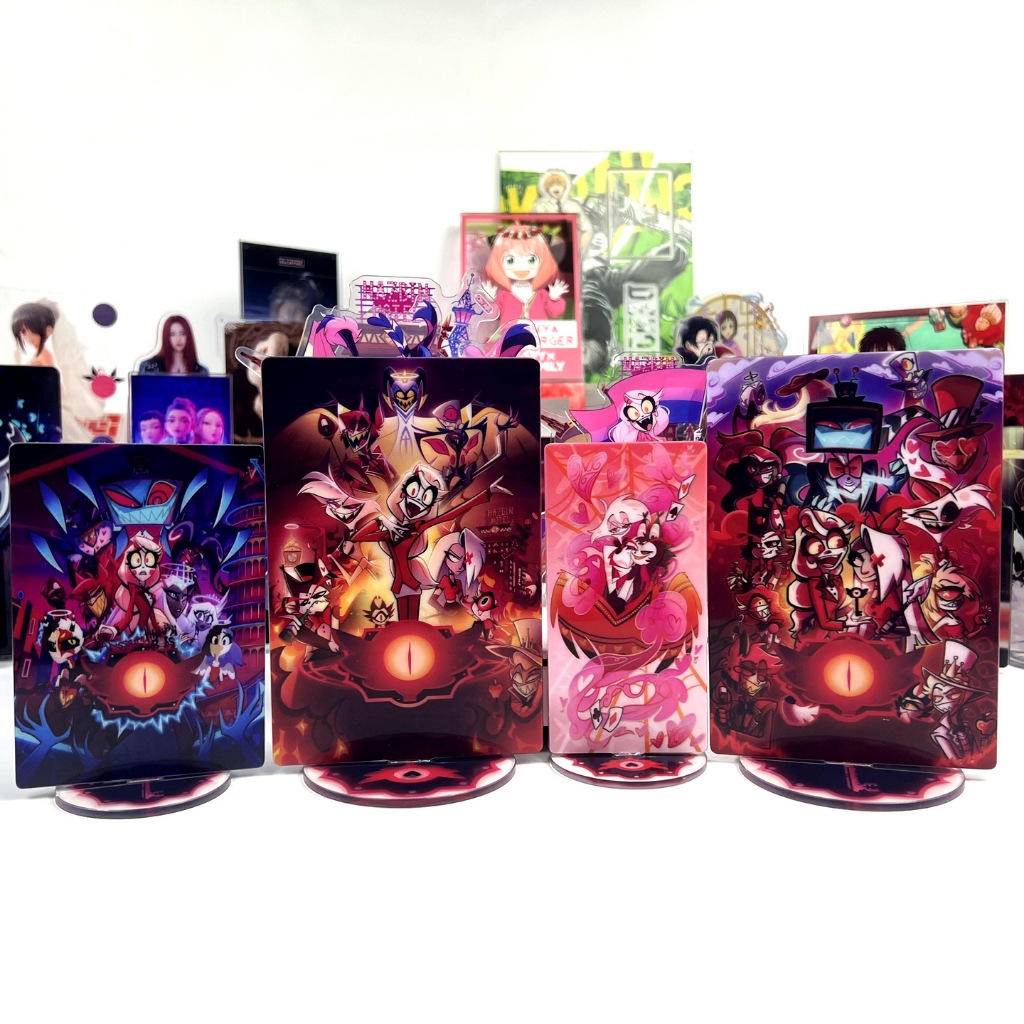 Combo giá đỡ Acrylic Hazbin Hotel 2- 2 trong 1 Alastor & Niffty Angel & Dust Anime Hình Merch