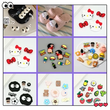 Dép Dán Phụ Kiện Giày Hoạt Hình Anime Bộ Chủ Đề Series Dễ Thương DIY Nhựa Mềm Trang Trí Dép Dán Cho Dép Charm Sandal Dán Dép Nút Dép (A)