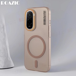 Sang Trọng Slim Matte Nửa Trong Suốt Vỏ Điện Thoại Tương Thích Cho POCO M7 Từ Tính Chống Vân Tay Chống Rơi Chống Sốc Ốp Lưng PC Cứng RS01