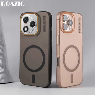 Ốp điện thoại trong suốt mỏng mờ sang trọng Tương thích cho Honor 400 Lite 200 Lite 200 Pro 200 5G Từ tính chống vân tay Chống rơi Ốp lưng PC cứng chống sốc RS01