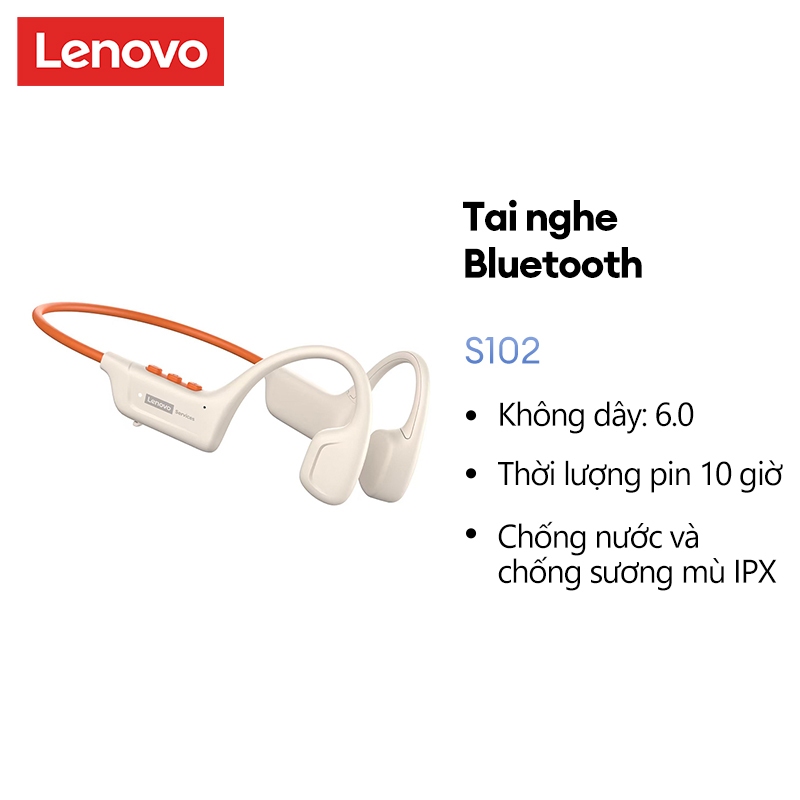 Tai nghe Bluetooth dẫn truyền xương Lenovo S102 Tai nghe IPX6 Âm nhạc thể thao chống nước | BigBuy360 - bigbuy360.vn