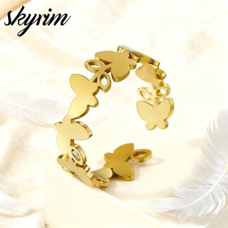SKYRIM Nhẫn Nữ Thanh Lịch Vòng Bướm Mở Có Thể Điều Chỉnh Trang Sức Thời Trang Quà Tặng