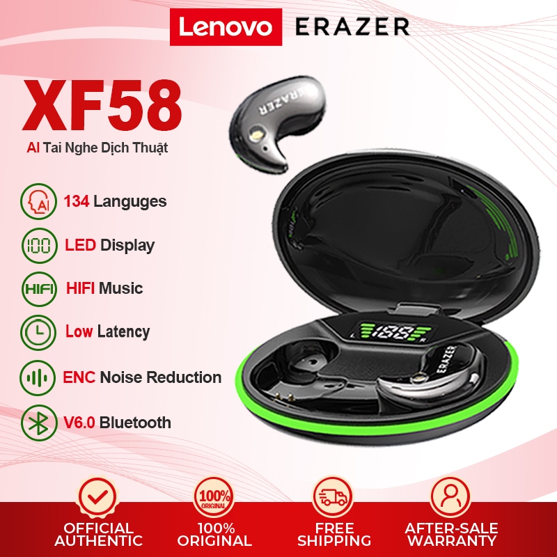 Lenovo ERAZER XF58 AI Tai nghe Bluetooth LED ENC không dây khử