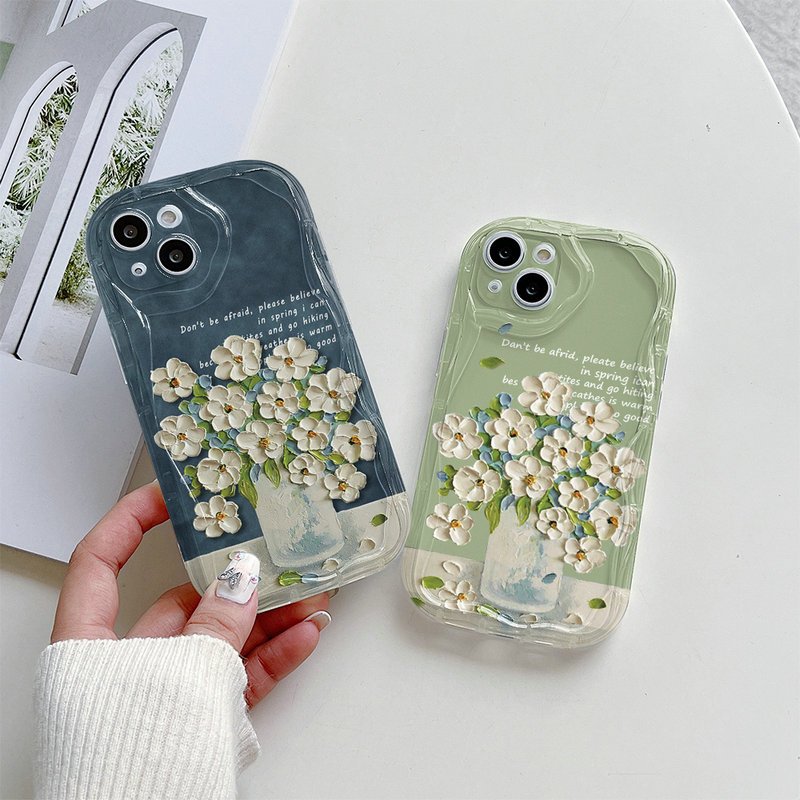Ốp Lưng Cho Samsung Galaxy S25 S24 S23 S22 S21 Plus Ultra 20 FE A03 A02 A12 A11 A22 A20 A30 A31 A52 A51 A50 A72 A71 Hình Bầu Dục Mắt Lớn Họa Tiết Sóng Hoa Và Lá Retro