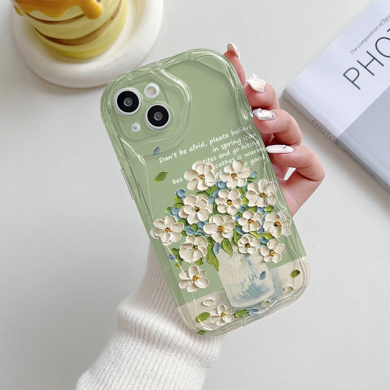 Ốp Lưng Cho Samsung Galaxy S25 S24 S23 S22 S21 Plus Ultra 20 FE A03 A02 A12 A11 A22 A20 A30 A31 A52 A51 A50 A72 A71 Hình Bầu Dục Mắt Lớn Họa Tiết Sóng Hoa Và Lá Retro