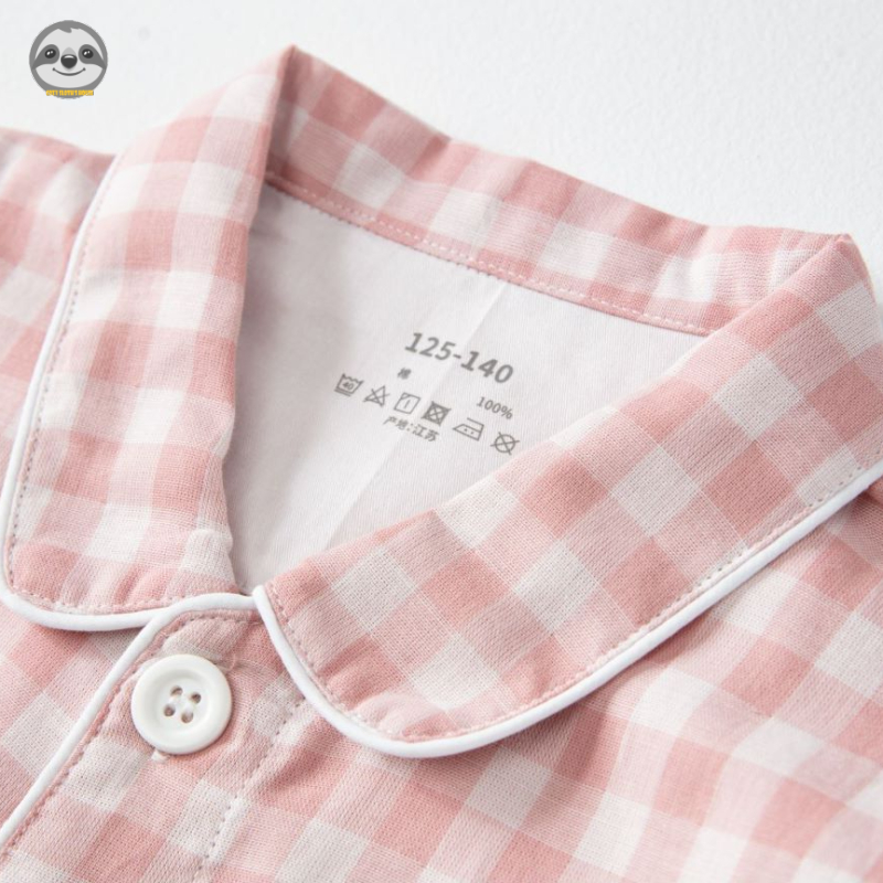 Phong cách Nhật Bản Muji Style / Quần áo dài miệng co giãn cho trẻ em / Bộ đồ ngủ bằng sợi đôi Cotton nguyên chất cho trẻ em / Quần áo ngồi thoải mái cho bé trai bé gái