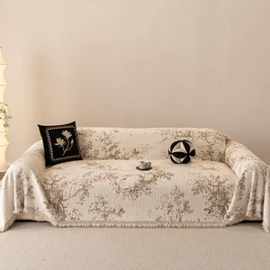 Khăn Trải Sofa Kiểu Pháp Cổ Điển Bằng Vải Sợi Lông Mịn, Chăn Trang Trí Ghế Sofa, Bảo Vệ Đồ Đạc, Bọc Ghế Sofa Toàn Bộ Cho Ghế Sofa Hình Chữ L/U, Ghế Đôi, Ghế Futon