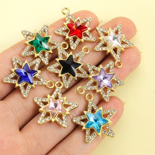 Charm Ngôi Sao Pentagram Rỗng Kim Cương Giả 8 Màu - Phù Hợp DIY Và Phụ Kiện Thời Trang