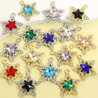 Charm Ngôi Sao Pentagram Rỗng Kim Cương Giả 8 Màu - Phù Hợp DIY Và Phụ Kiện Thời Trang