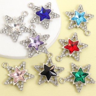 Charm Ngôi Sao Pentagram Rỗng Kim Cương Giả 8 Màu - Phù Hợp DIY Và Phụ Kiện Thời Trang