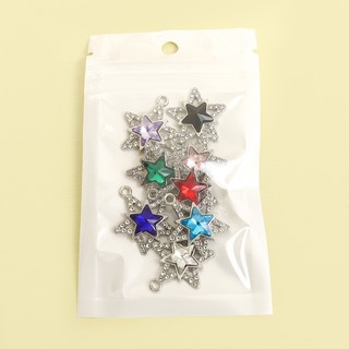 Charm Ngôi Sao Pentagram Rỗng Kim Cương Giả 8 Màu - Phù Hợp DIY Và Phụ Kiện Thời Trang