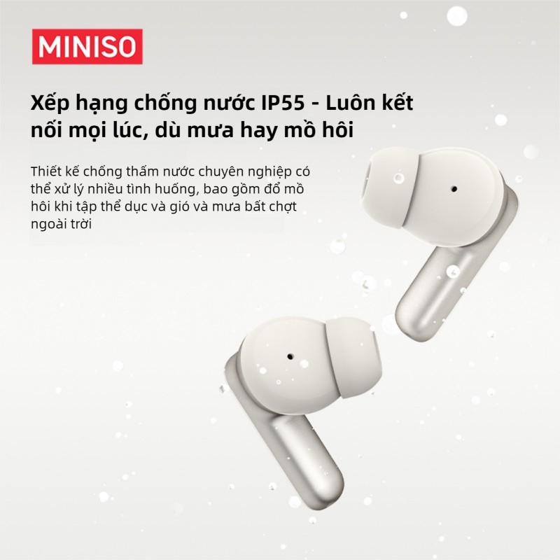 MINISO MS106 Tai nghe không dây phiên dịch Baseus AI Hỗ Trợ Bản Dịch 134 Ngôn Ngữ Giảm tiếng ồn Hi-Res Bluetooth 6.0 IPX5 Chống nước 50Hr Điều Khiển Cảm Ứng Thông Minh Chất Lượng Cuộc Gọi HD, Được Đánh Giá Chống Thấm Nước IPX5 | BigBuy360 - bigbuy360.vn