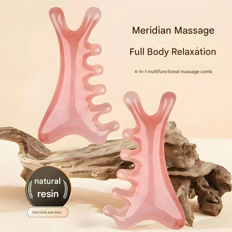 BÁN HOT Lược Massage kinh tuyến 4 trong 1 - Dụng cụ cạo đầu, mặt, tai và mũi, thúc đẩy thư giãn và tuần hoàn