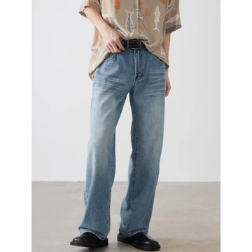 Quần jean nam Quần Ống Suông quần baggy nam quần bò nam boy phố thời trang màu xanh quần jean nam dài cạp cao - NJ888