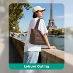 BAGSMART Túi Đeo Vai Thời Trang Puffy Túi Đeo Ngang Xách Nữ Túi Tote Chống Thấm Nước Cho Du Lịch Ngoài Trời Làm Việc Đại Học — ảnh 8