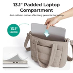 BAGSMART Túi Đeo Vai Thời Trang Puffy Túi Đeo Ngang Xách Nữ Túi Tote Chống Thấm Nước Cho Du Lịch Ngoài Trời Làm Việc Đại Học — ảnh 3