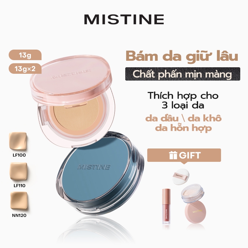 cushion Mistine Kem nền Cầu vồng Xiêm La Phấn mịn mềm mại 13g*2/13g