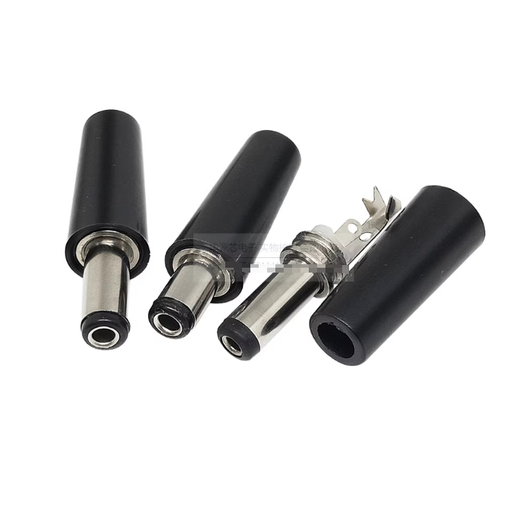 DC Cắm Điện 5.5*2.1/2.5mm Ống Tròn Nam, Phích Cắm Dây Hàn Ngắn/Dài