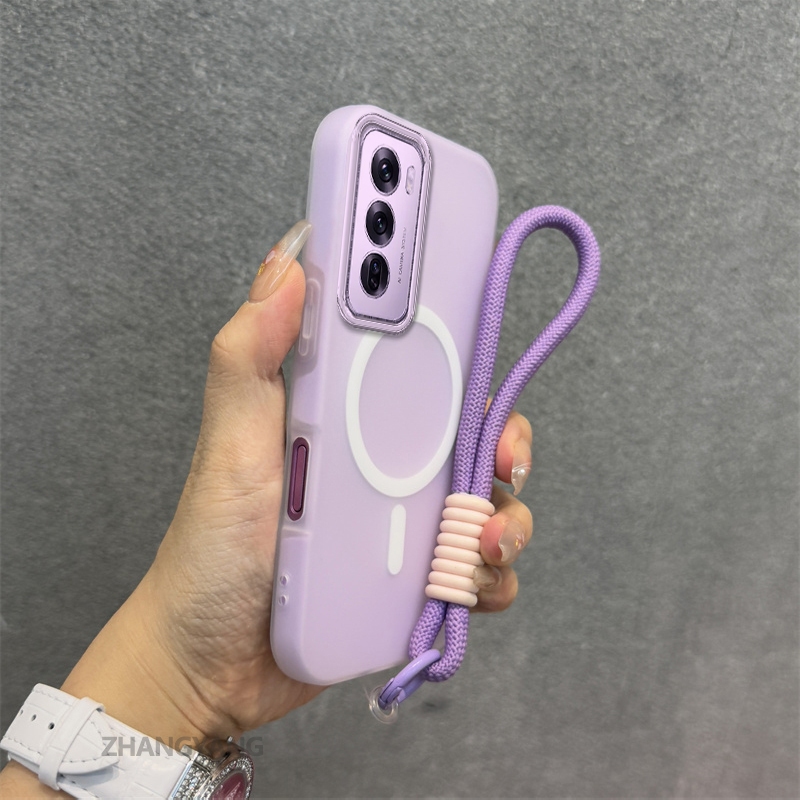 Ốp Lưng Cho OPPO RENO 12 5G RENO 12 Pro 5G Silicone TPU Mềm Ốp Lưng Điện Thoại Hút Từ Tính Cao Cấp Thẩm Mỹ Thiết Kế Mới Dây Treo Miễn Phí Và Tinh Tế