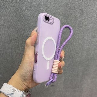 Ốp Lưng Cho iPhone 7 Plus iPhone 8 Plus Silicon Cao Cấp Cảm Giác Da Ốp Điện Thoại 2 Trong 1 Thiết Kế Thẩm Mỹ Có Chức Năng Hút Từ Tính Và Dây Miễn Phí