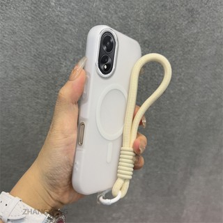 Ốp Lưng Cho OPPO A38 A18 A60 Ốp Điện Thoại Silicon Cao Cấp Cảm Giác Da 2 Trong 1 Thiết Kế Thẩm Mỹ Có Chức Năng Hút Từ Tính Và Dây Miễn Phí