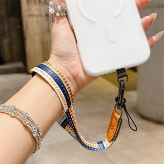 Dây Điện Thoại Di Động Cổ Tay Dây Ngắn Bện Dây Ngắn Nhỏ Tươi Điện Thoại Di Động Chống Mất Dây Xích