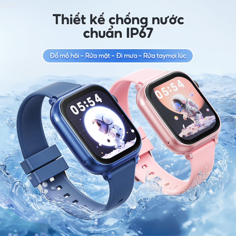 Kiumo【2 Dây Đeo Đồng Hồ + Vỏ Silicon】 Đồng Hồ Thông Minh Trẻ Em 4G Kiumo - Định Vị GPS Chính Xác, Gọi Video HD, Chống Nước, Màn Hình Cảm Ứng IPS HD, Pin 750mAh, Tặng Dây Đeo Nhiều Màu Sắc