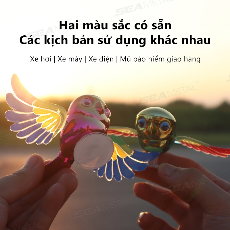 SEAMETAL Xe mô phỏng chim bay trang trí động năng, điêu khắc cối xay gió, không cắm phích