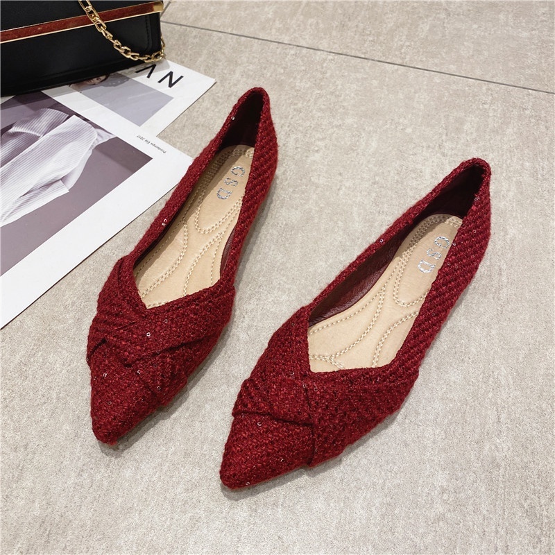 Size Lớn Giày Đế Bằng Nữ Size Lớn 46 Size 45 Size 44 Clear Stock QIUJING2025