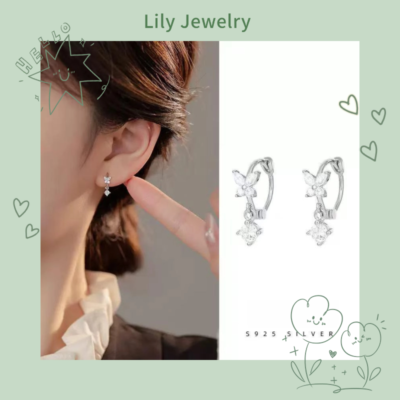 Bông Tai Zircon Bướm Thời Trang Nữ Độc Đáo Tất Cả Trận Đấu Bông Tai Tua Rua