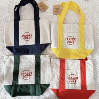 Trader Joe 's Mini Pastel Canvas Tote Túi vải màu pastel nhỏ Túi mua sắm thời trang