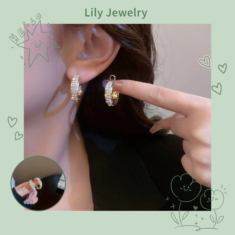 Chunky Vòng Bông Tai Thời Trang Đa Năng Micro Pave Zircon Bông Tai Nữ