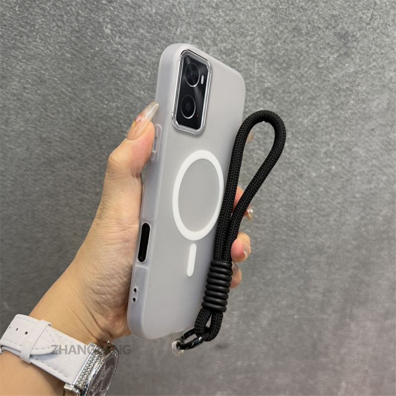Ốp Lưng Cho OPPO A36 A76 A96 Silicon TPU Mềm Ốp Lưng Điện Thoại Hút Từ Tính Cao Cấp Thẩm Mỹ Thiết Kế Mới Dây Treo Miễn Phí Và Tinh Tế