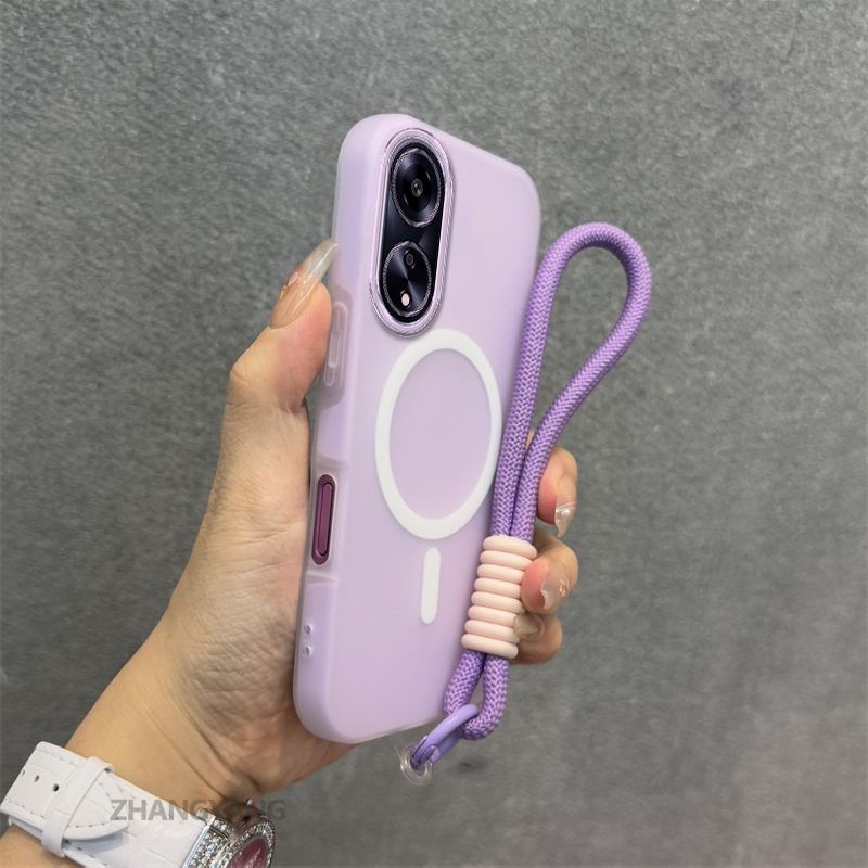 Ốp Lưng Cho OPPO A98 A97 5G Silicone TPU Mềm Ốp Lưng Điện Thoại Hút Từ Tính Cao Cấp Thẩm Mỹ Thiết Kế Mới Dây Treo Miễn Phí Và Tinh Tế