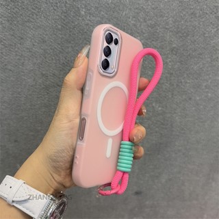 Ốp Lưng Cho OPPO Reno 5 Silicon Cao Cấp Cảm Giác Da Ốp Lưng Điện Thoại 2 Trong 1 Thiết Kế Thẩm Mỹ Có Chức Năng Hút Từ Tính Và Dây Miễn Phí