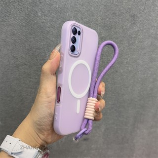 Ốp Lưng Cho OPPO Reno 5 Silicon Cao Cấp Cảm Giác Da Ốp Lưng Điện Thoại 2 Trong 1 Thiết Kế Thẩm Mỹ Có Chức Năng Hút Từ Tính Và Dây Miễn Phí
