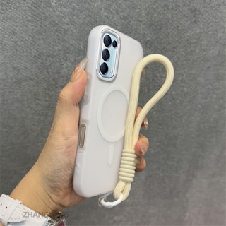Ốp Lưng Cho OPPO Reno 5 Silicon Cao Cấp Cảm Giác Da Ốp Lưng Điện Thoại 2 Trong 1 Thiết Kế Thẩm Mỹ Có Chức Năng Hút Từ Tính Và Dây Miễn Phí