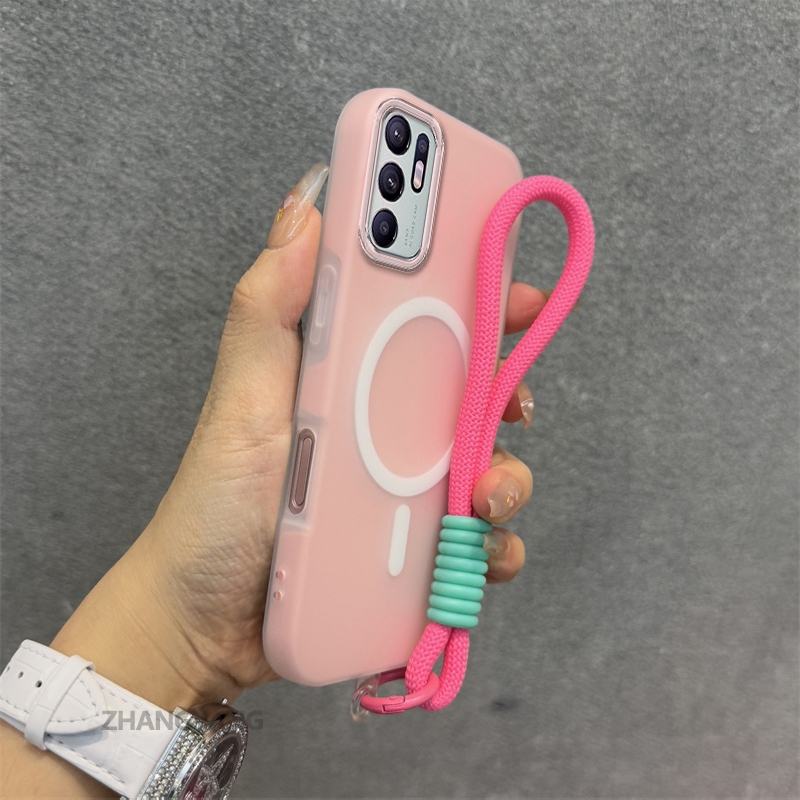 Ốp Lưng Cho OPPO RENO 6Z 5G Reno 6 RENO 5Z 5G Silicone TPU Mềm Ốp Lưng Điện Thoại Hút Từ Tính Cao Cấp Thẩm Mỹ Thiết Kế Mới Dây Treo Miễn Phí Và Tinh Tế