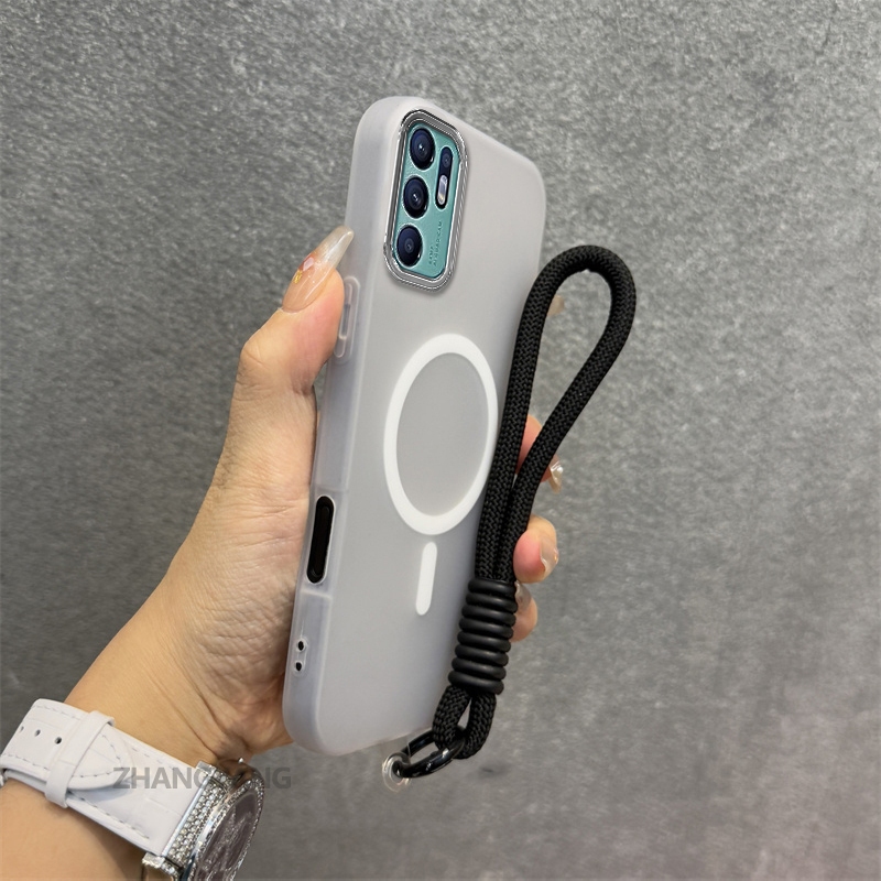 Ốp Lưng Cho OPPO RENO 6Z 5G Reno 6 RENO 5Z 5G Silicone TPU Mềm Ốp Lưng Điện Thoại Hút Từ Tính Cao Cấp Thẩm Mỹ Thiết Kế Mới Dây Treo Miễn Phí Và Tinh Tế