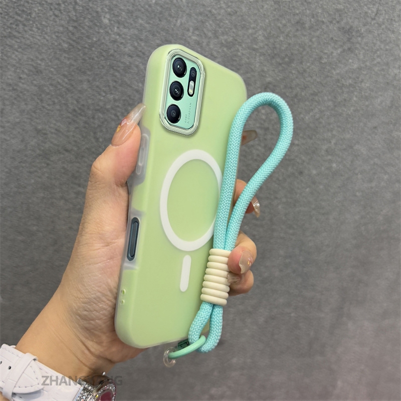 Ốp Lưng Cho OPPO RENO 6Z 5G Reno 6 RENO 5Z 5G Silicone TPU Mềm Ốp Lưng Điện Thoại Hút Từ Tính Cao Cấp Thẩm Mỹ Thiết Kế Mới Dây Treo Miễn Phí Và Tinh Tế