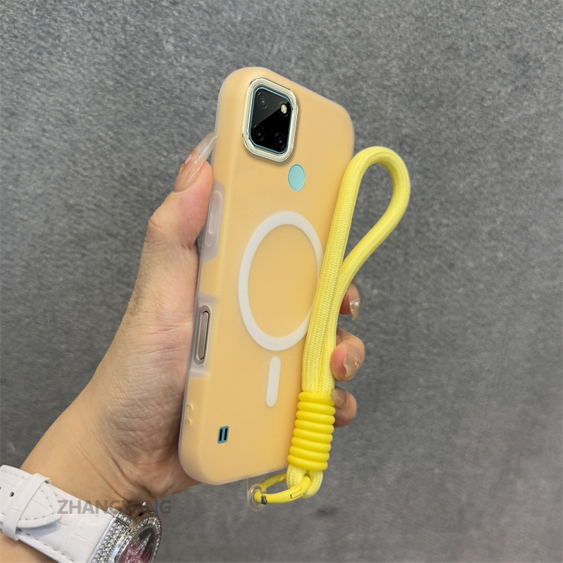 Ốp Lưng Cho Realme C21Y C25Y C21 Silicon TPU Mềm Ốp Lưng Điện Thoại Hút Từ Tính Cao Cấp Thẩm Mỹ Thiết Kế Mới Dây Treo Miễn Phí Và Tinh Tế
