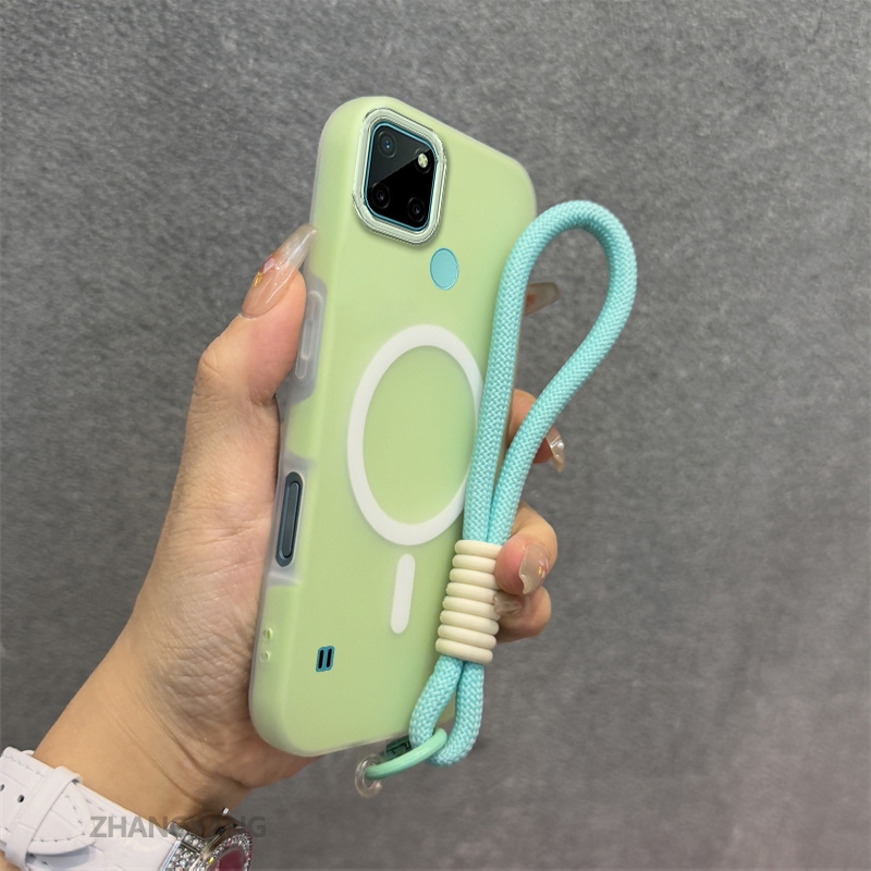 Ốp Lưng Cho Realme C21Y C25Y C21 Silicon TPU Mềm Ốp Lưng Điện Thoại Hút Từ Tính Cao Cấp Thẩm Mỹ Thiết Kế Mới Dây Treo Miễn Phí Và Tinh Tế