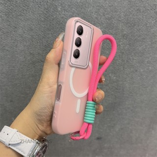 Ốp Lưng Cho Realme C75 C75x C73 Vỏ Điện Thoại Silicon Cao Cấp Cảm Giác Da 2 Trong 1 Thiết Kế Thẩm Mỹ Có Chức Năng Hút Từ Tính Và Dây Miễn Phí