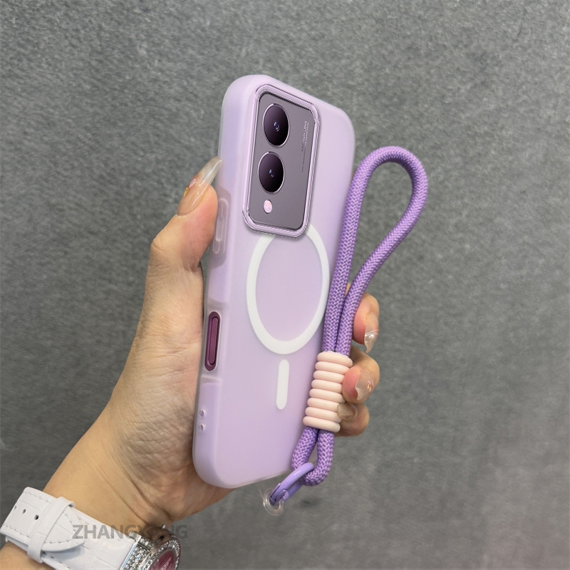 Ốp Lưng Dành Cho vivo Y17S Y28 5G Silicone TPU Mềm Ốp Lưng Điện Thoại Hút Từ Tính Cao Cấp Thẩm Mỹ Thiết Kế Mới Dây Treo Miễn Phí Và Tinh Tế