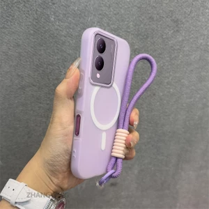 Ốp Lưng Dành Cho vivo Y17S Y28 5G Silicone TPU Mềm Ốp Lưng Điện Thoại Hút Từ Tính Cao Cấp Thẩm Mỹ Thiết Kế Mới Dây Treo Miễn Phí Và Tinh Tế