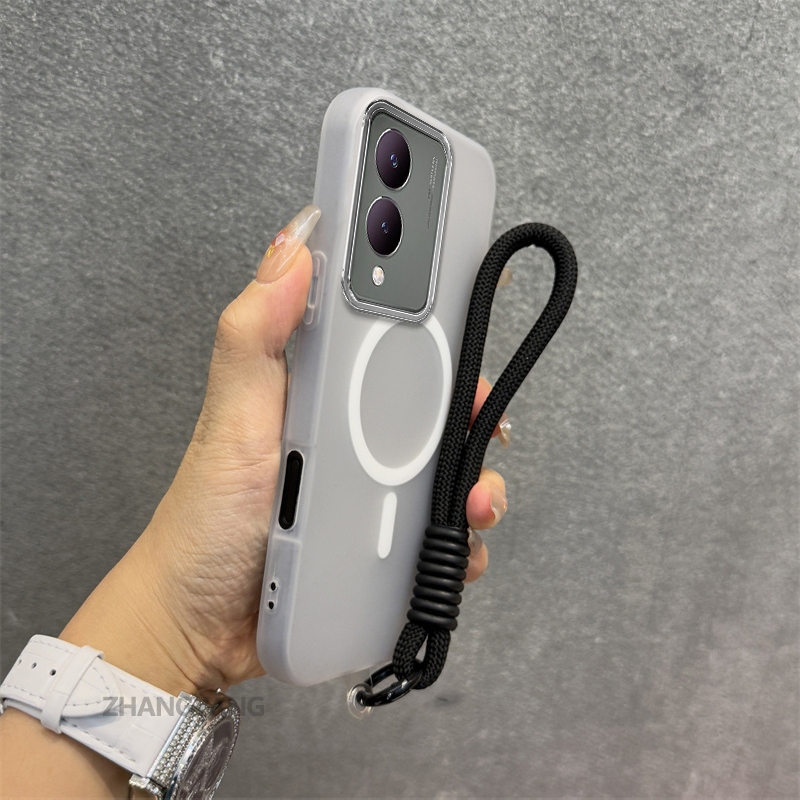 Ốp Lưng Dành Cho vivo Y17S Y28 5G Silicone TPU Mềm Ốp Lưng Điện Thoại Hút Từ Tính Cao Cấp Thẩm Mỹ Thiết Kế Mới Dây Treo Miễn Phí Và Tinh Tế