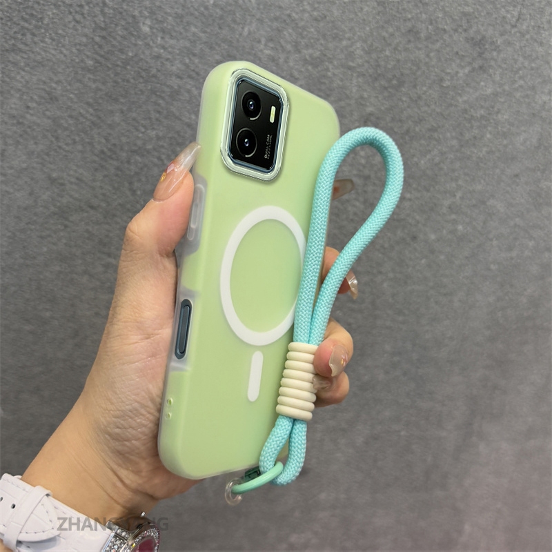 Ốp Lưng Cho VIVO Y15S Y15A Silicone TPU Mềm Ốp Lưng Điện Thoại Hút Từ Tính Cao Cấp Thẩm Mỹ Thiết Kế Mới Dây Treo Miễn Phí Và Tinh Tế