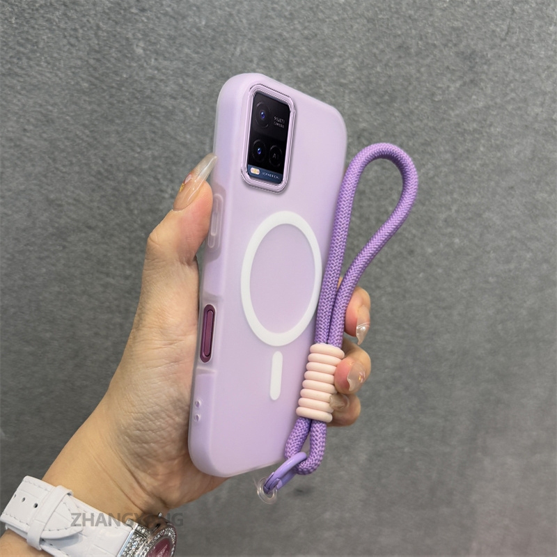Ốp Lưng Cho VIVO Y21 Y21s Y21a Y21t Y33s 4G Silicone TPU Mềm Ốp Lưng Điện Thoại Hút Từ Tính Cao Cấp Thẩm Mỹ Thiết Kế Mới Dây Treo Miễn Phí Và Tinh Tế